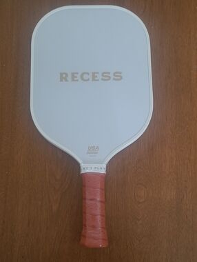 RECESS Quality Off White Pickleball Paddle with Brown Grip